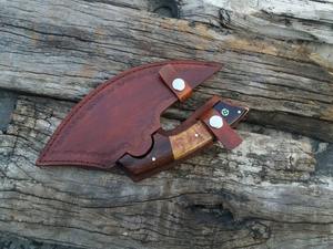 Couteau à pizza en acier forgé Damas fait main, couteau Ullu, couteau de cuisine - Product Image 2