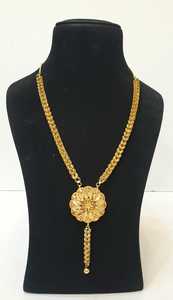 24K Gold Plated Brass Floral Jewelry Set Necklace Earrings <b>Ring</b> for Women Wedding Party Romantic Style - Product Image 2