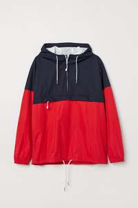 Chaqueta cortavientos de estilo callejero con diseño de Anorak y cuello levantado de nailon personalizado para hombre y mujer, tejido impermeable con cremallera, bloque de Color - Product Image 2