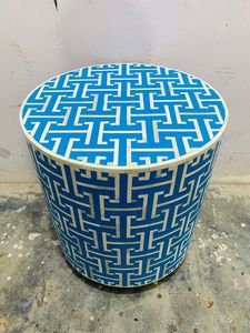 โต๊ะข้างเตียงแบบดั้งเดิมงานฝีมือฝังกระดูกโต๊ะสีดำเฟอร์นิเจอร์ห้องนั่งเล่นจากอินเดีย - Product Image 5