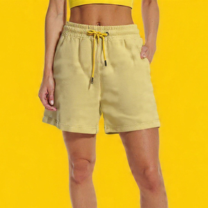 Pantalones Cortos Deportivos de Felpa para Mujer, 400 GSM, para Correr, Invierno, con Cordón Ajustable en la Cintura - Product Image 1