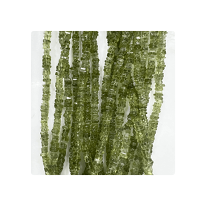 Perles de pierres précieuses péridot naturelles de qualité supérieure forme carrée Heishi minimaliste 6-8MM env. Taille pour la fabrication de bijoux - Product Image 5