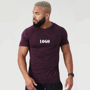 เสื้อยืดทรงสลิมฟิตสำหรับผู้ชายวัสดุถักผ้าฝ้ายสีทึบออกแบบโลโก้ได้ตามต้องการ - Product Image 3