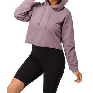 Sudadera Corta de Invierno para Mujer, Ajuste Personalizado, Tejido de Felpa de Algodón Transpirable, Secado Rápido, Cómoda, Informal, para Calle, con Logotipo Frontal - Product Image 2