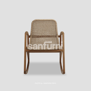 Pandhawa teck acajou sungai Mindi mangue Jackfruit Sonokeling cendré chêne bouleau hêtre bois massif rotin chaise à bascule moderne - Product Image 2