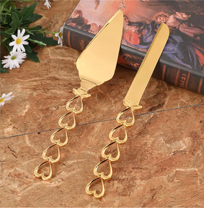 Beautiful Bridal Wedding Cake Server Set Wedding Cake Engraved Set for Birthday Parties and Events at Wholesale Price From India - Product Image 2