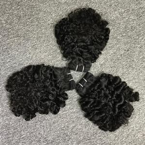 Nouveauté Extensions de cheveux en trame Remy vietnamiennes naturelles bouclées birmanes, couleur naturelle, sans enchevêtrement, sans perte, facile à entretenir, double machine - Product Image 6