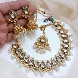 Nuevos conjuntos de joyería nupcial chapada en oro de 18 quilates de alta calidad, conjunto de collar de pendientes de boda de lujo para mujer, conjuntos nupciales de Rajwari indio - Product Image 2