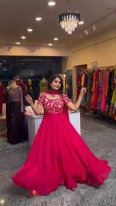 Top de conjunto de crepé natural pesado elegante con codificación intrincada Dori y trabajo de secuencia de hilo M XL XXL con margen 3XL - Product Image 3