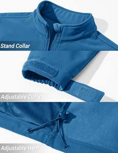 Chaqueta de invierno softshell con logotipo personalizado al por mayor para hombre cortavientos con tecnología impermeable cierre de cremallera de longitud larga - Product Image 3