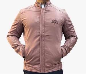 แจ็คเก็ตบiker ผู้ชายสไตล์วินเทจลำลอง แบรนด์ Bearfit สำหรับฤดูใบไม้ร่วง ผลิตจากผ้าฝ้าย 100% ทรงเข้ารูป เป็นมิตรกับสิ่งแวดล้อม กันลม ระบายอากาศได้ดี มีซิป บริการ OEM - Product Image 1