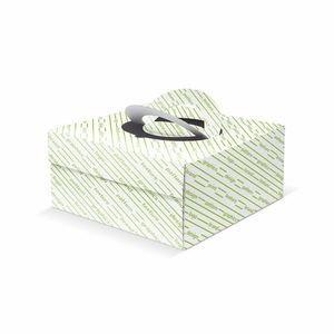 Caja Cuadrada para Pastel con Asas y Ventana de Plástico 29x29x12 Cm-Smile, Material Reciclado Personalizado - Product Image 1