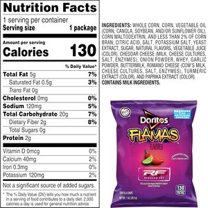 Croustilles de tortilla Doritos à faible teneur en matières grasses, saveur Flamas, 1 once (paquet de 72) - Product Image 5