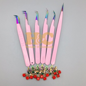 Cherry Tweezers Professional <b>Eyelash</b> Tweezers for <b>Eyelash</b> <b>Extension</b> Stainless Steel Precision Heart Style <b>mink</b> Tweezer - Product Image 3