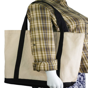 Sacs fourre-tout écologiques en coton et polyester personnalisés de grande capacité Sacs à bandoulière durables recyclés Supermarché Nouveau - Product Image 3