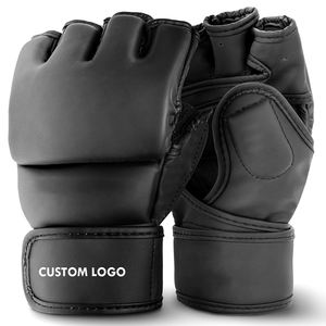 Gants de boxe MMA de qualité supérieure, série vintage, 4 oz, avec fermeture à boucle et crochet, évacuation de l'humidité, design demi-doigts, logo personnalisé - Product Image 1