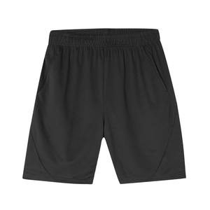 Venta al por mayor pantalones cortos negros de malla hasta la rodilla de alta calidad cintura elástica y bolsillos laterales patrón sólido estilo casual tarifas bajas - Product Image 4