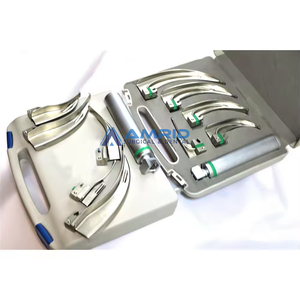Nouveau ensemble de Mac de laryngoscope à fibre optique d'origine vente chaude manuel puissance acier Mac 5 lames poignées EMT sécurité MOL AMRID SURGICAL - Product Image 6