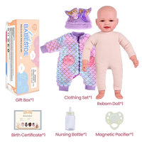 Poupée sirène Babeside Mia 17 pouces, poupée bébé sirène réaliste, commande en gros, support OEM ODM, ensemble cadeau complet