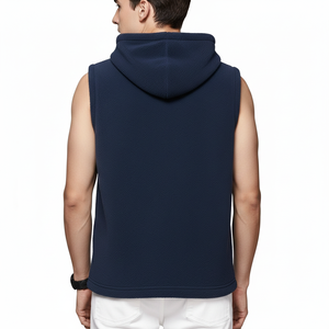 New Arrival <b>Men</b> <b>Sleeveless</b> Polar Fleece Hoodie Customised Logo Printing Streetwear Style OEM Service - Product Image 2