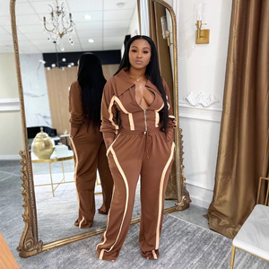 Conjunto Deportivo Casual de Dos Piezas para Mujer, Transpirable, con Cierre, Top Corto, Estilo Elegante para el Trabajo, con Logotipo - Product Image 2