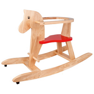 Caballo balancín de madera con asiento rojo, altura aproximada. 26cm 1 Pieza - Product Image 3