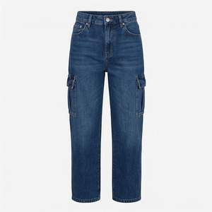 Customized Logo Color Designs <b>Women's</b> High Collar Straight Leg Skinny Fit <b>Jeans</b> Plus Size Factory Customized Color Trousers - Product Image 1