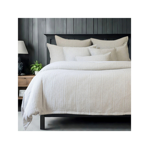 Premium 100% lin tissé moderne drap-housse personnalisé drap plat King maison hôtel drap de lit ensemble 3 pièces ensemble de literie - Product Image 4