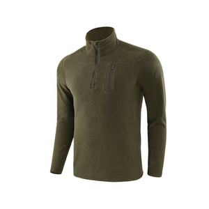 Tactical Men's Fleece Hunting <b>Jacket</b> Outdoor Thermal Hiking Pullover 1/4 Zip Style Breathable Warm Sportswear Coat - Product Image 1