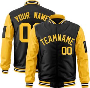Veste universitaire avec couleurs contrastées nom d'équipe personnalisé numéro broderie personnalisé collège Bomber Letterman veste livraison directe - Product Image 4