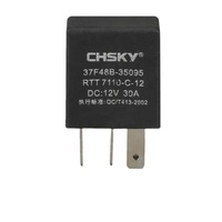 CHSKY Relay 4pin Tahan Air Universal Kualitas Tinggi 30A Relay Hitam Auto 12V Relay untuk Mobil Sepeda Motor