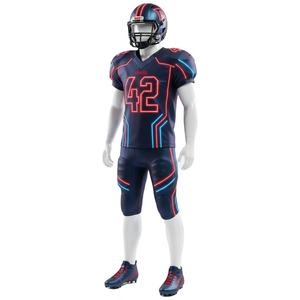 Ensemble de maillot et de pantalon de football américain à manches courtes respirant de haute qualité personnalisé avec uniforme d'équipe personnalisé - Product Image 1