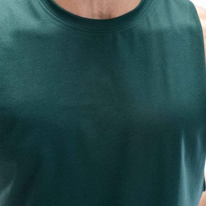 Men's Customizable Plus Size Workout Tank <b>Top</b> and Pocket Shorts Set 100% Cotton Spandex Solid Color Casual Style for Summer - Product Image 2