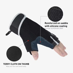 Guantes deportivos de gimnasio con logotipo personalizado de alta calidad al por mayor por buen fabricante mejor tarifa nuevo estilo hecho de cuero - Product Image 4