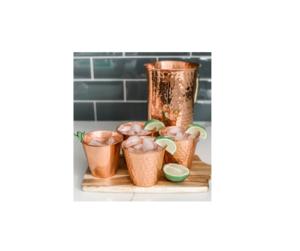 Modern pure copper stainless steel <b>wine</b> hammered tambler serving kitchen shiny polished tambler glass from Indian supplier - Product Image 4