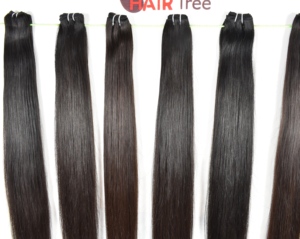 Extensiones de cabello Remy indio alineado con cutícula Virgen Negra cruda sin procesar 100% paquetes rectos naturales de trama doble onda Natural - Product Image 2