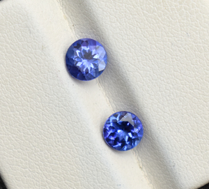 Paire ronde de tanzanite, paire ronde de tanzanite à facettes, pierre de tanzanite naturelle, pierre non traitée de Tanzanie - Product Image 4