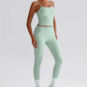 Custom Women 2 Piece Activewear <b>Set</b> Gym Sports Fitness Sleeveless <b>Tops</b> Yoga Leggings Women's Fitness Workout <b>Sets</b> 2026 - Product Image 1