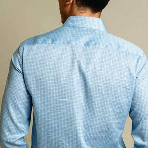 เสื้อทำงานผู้ชายสีทึบเสื้อเชิ้ตลำลองแขนยาวไซส์ใหญ่ - Product Image 4