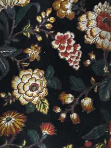 Cortina de terciopelo estilo vintage con estampado floral negro, tamaño personalizado, en cualquier tamaño, cortinas de terciopelo 100% algodón, algodón de alta calidad - Product Image 4