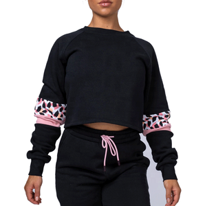 Sudaderas Moda Algodón Spandex Mujeres Freestyle Manga Larga Sudadera Gimnasio Cuello Redondo Sudadera Para Mujer - Product Image 1