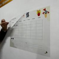 Planificateur mensuel en papier PET à adhérence statique, organisateur effaçable à sec, tableau blanc réutilisable sans adhésif pour mur, verre, bureau, modèle 18