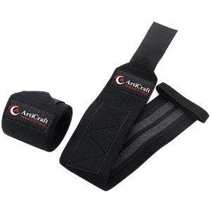 Adjustable Breathable Elastic Polyester Wrist <b>Wraps</b> for Gym Custom Logo Sports Fitness Adult Weight Lifting <b>Black</b> 12"18"24" - Product Image 1