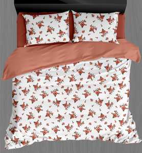 Holiday Queen Bed Sheet Set Breathable Microfiber Fabric <b>Flat</b> Sheet + 2 Matching Pillowcases Winter Bedroom Decor Wrinkle - Product Image 1