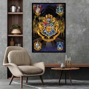 Póster de Estilo Moderno de Harry Potter con los Escudos de las Casas de Hogwarts para Decoración de Pared - Product Image 1