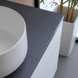 90cm White <b>Under</b>-<b>Sink</b> <b>Bathroom</b> <b>Cabinet</b> with Anthracite Shanghai Top <b>Bathroom</b> Sets Product - Product Image 5