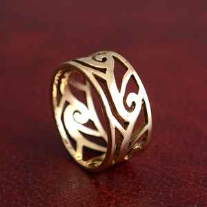 Anillo de bodas de plata de ley 925 para mujer, chapado en oro de 18 quilates, filigrana de latón macizo, joyería de flores, venta directa al por mayor - Product Image 1