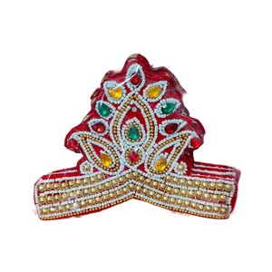 Couronne Mukut en soie faite à la main pour les idoles de dieux hindous, vente en gros et approvisionnement en vrac au meilleur prix - Product Image 1