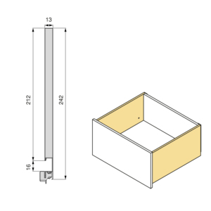 Emuca Vertex 3D 60kg cassetto esterno mobili da bagno con altezza 242mm e 500mm di profondità in acciaio verniciato bianco - Product Image 4