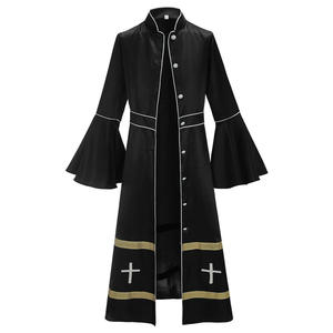 Traje de Cosplay para Ministro del Clérigo, Vestimenta Litúrgica para Púlpito, Túnica de Pastor de Iglesia, Disfraz de Coro, Botones, Sotana, Túnica de Iglesia - Product Image 4